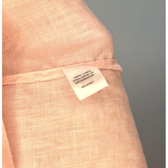 J Jill Linen Tunic Blouse Size MED Blush Pink Color Long Sleeves lagenlook - Picture 4 of 7